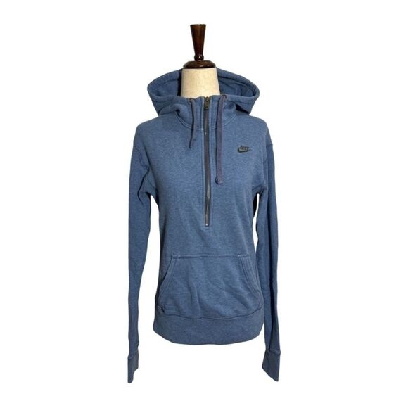 Nike Half Zip Hooded Pullover Sweatshirt Heathered Blue Small ASO Bella Swan - Picture 6 of 15